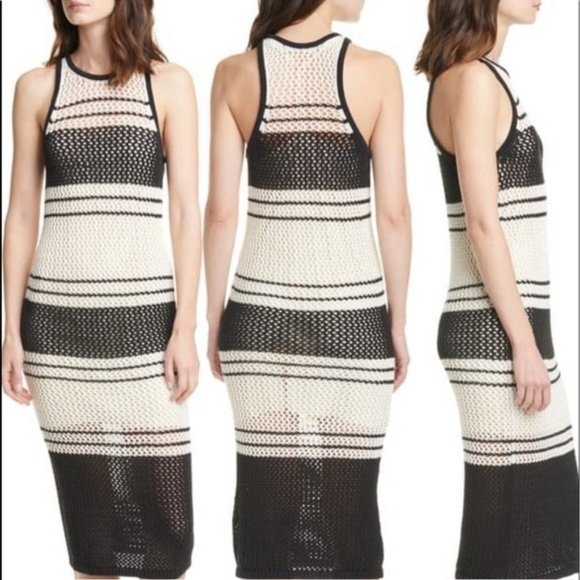 Frame Denim Dresses & Skirts - Frame Open Knit Striped Midi Dress Size XS